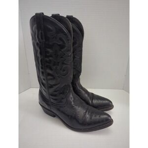 Laredo Western Cowboy Boots Mens Size 9 D Black Ostrich Print 68030
